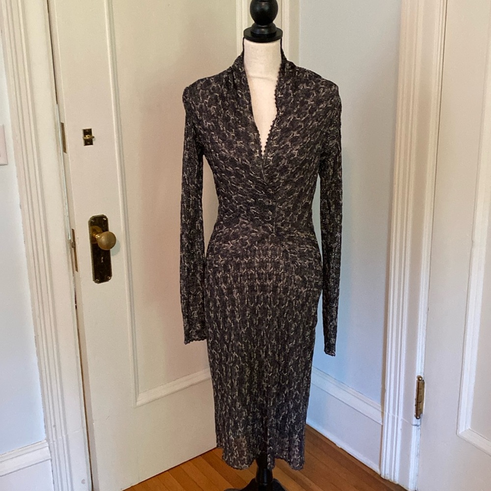 Missoni Charcoal and Cream Asymmetrical Dress